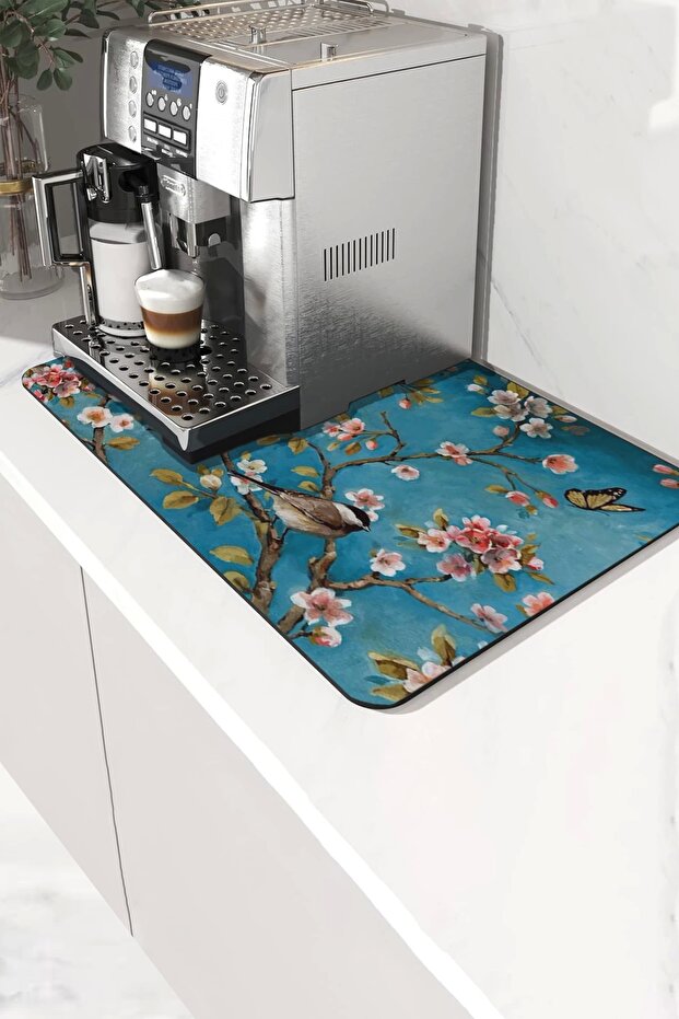 Coffee Machine Mat 35X45Cm Tea Maker Espresso Machine Pad Waterproof Spring Branches