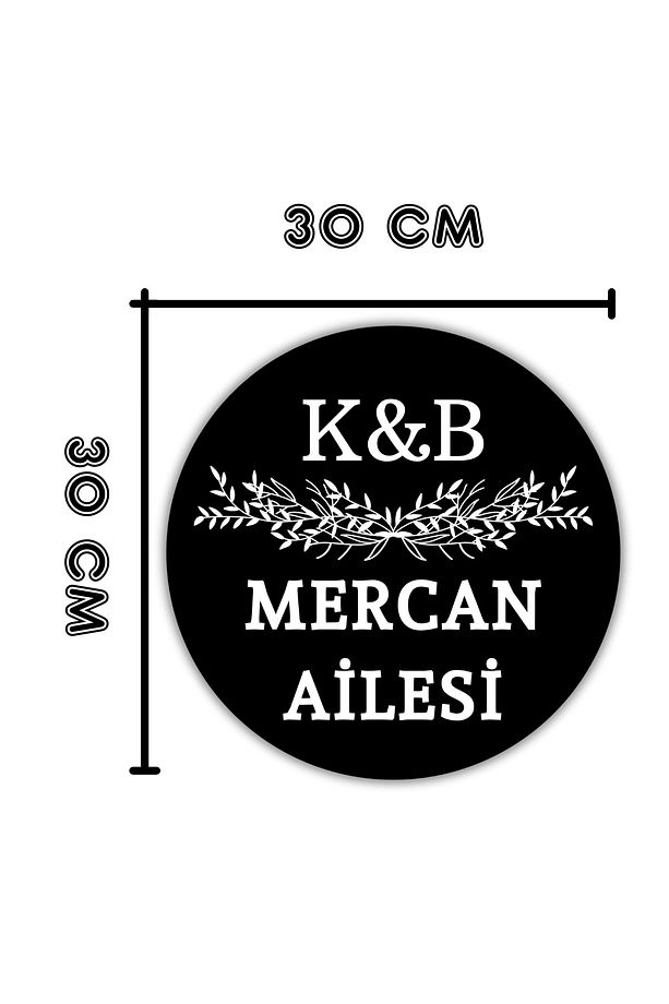 Modern Kapı Süsü - Siyah Kişiye Özel Baş harf ve soyisim Tasarım - Dış Mekan Kapı Süsü - 4