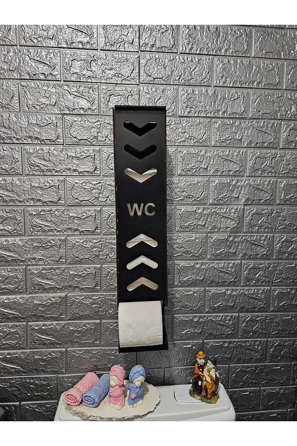 Tuvalet Kağıtlığı Wc Kağıtlık Yedekli Ahşap Kapaklı Tuvalet Kağıdı Standı Tutacağı Askısı - 5