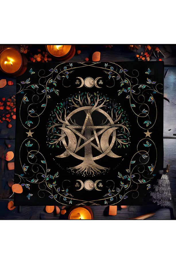 Kaliteli Kumaş, Canlı Renkli Tarot Örtüsü Sunak Örtüsü Altar Örtüsü Ritüel Çalışma Örtüsü - 1