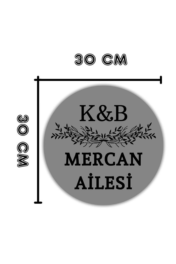 Modern Kapı Süsü - Gri Kişiye Özel Baş harf ve Soyisim Tasarım - Dış Mekan Kapı Süsü - 3