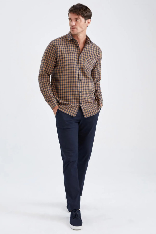 Erkek Regular Fit Flanel Uzun Kollu Gömlek - 6