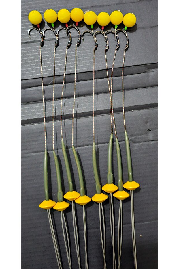 15 Takım (SARI PUP) Sazan Yemleme (TEKNE VE BOTU) (RİG VE BOLİ) Yüzen Model 15 Adet - 3