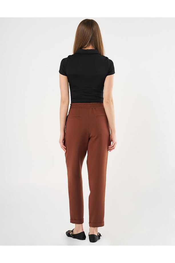 Duble Paça Havuç Kesim Pantolon Kahve - 3