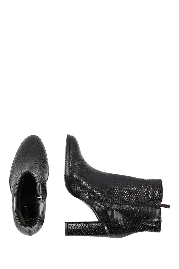 Lederstiefelette in Schlangenoptik - 4