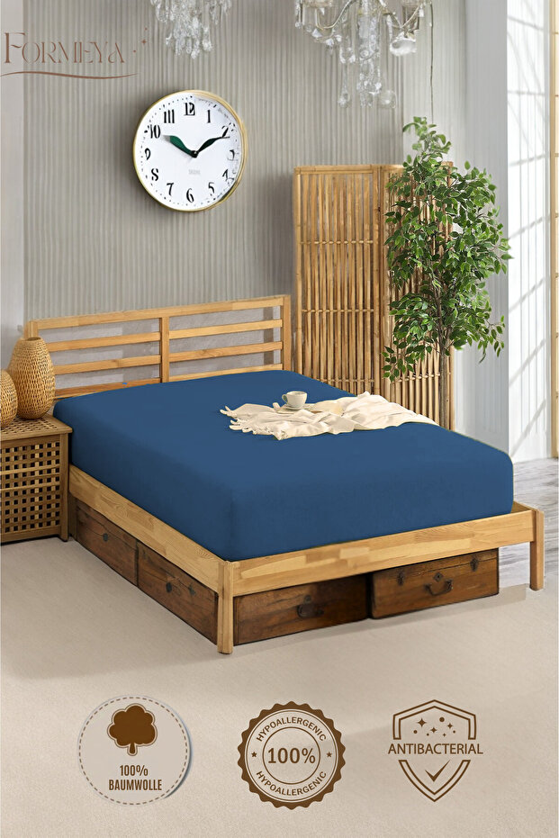 ملاءة سرير مفردة/مزدوجة من القطن بنسبة 100%، ملاءة سرير من القطن الممشط - 1