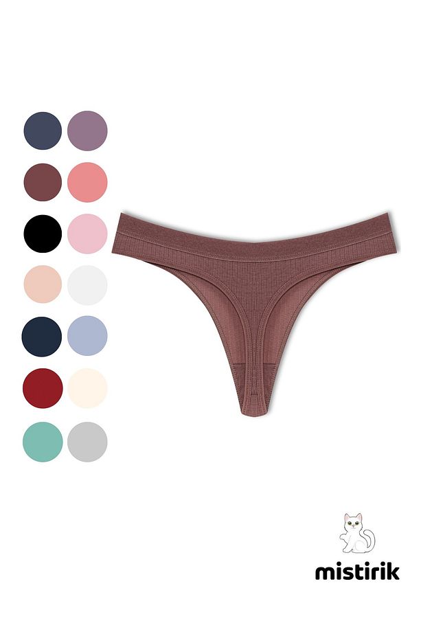 Paulo Model Fitilli Esnek Kumaş String Tanga Mürdüm Renk - 3