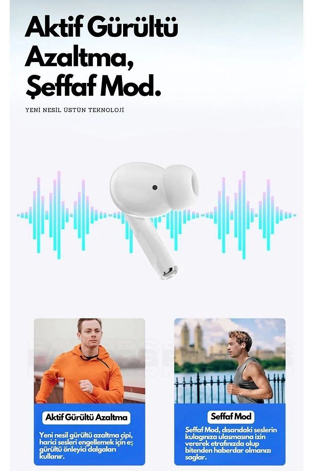 Air Pro 2 Anc Dokunmatik Ekranlı Bluetooth Kulaklık İos Android Tüm Telefonlara Uyumlu Kulaklık - 4
