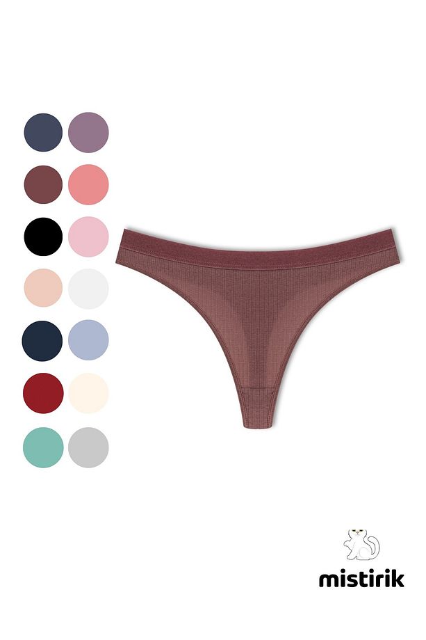 Paulo Model Fitilli Esnek Kumaş String Tanga Mürdüm Renk - 1