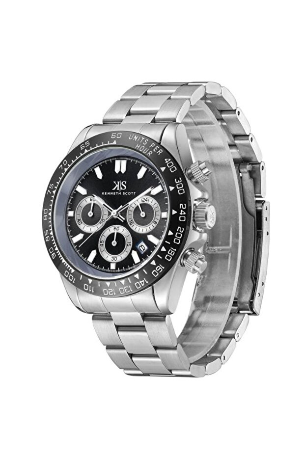 ساعة رجالية متعددة الوظائف بمينا سوداء - K23123-SBSB - 2