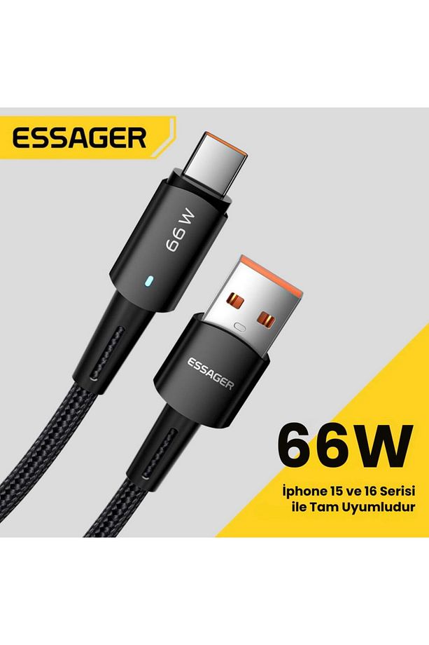 0.5cm 66w 6a Usb To Type-c Süper Hızlı Data Şarj Kablosu, Ultra Dayanıklı Şarj Ve Data Kablo - 2