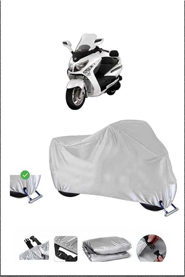 Sym GTS250IEVO LOCK متوافق مع الماء ومتين للدراجات النارية - رمادي - 1