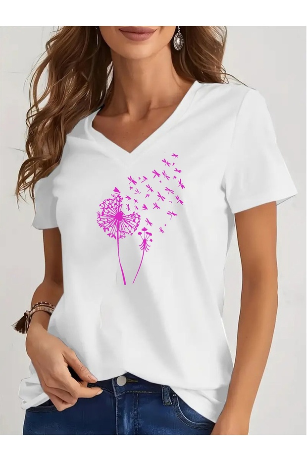 Women's Oversized Loose V-Neck T-Shirt