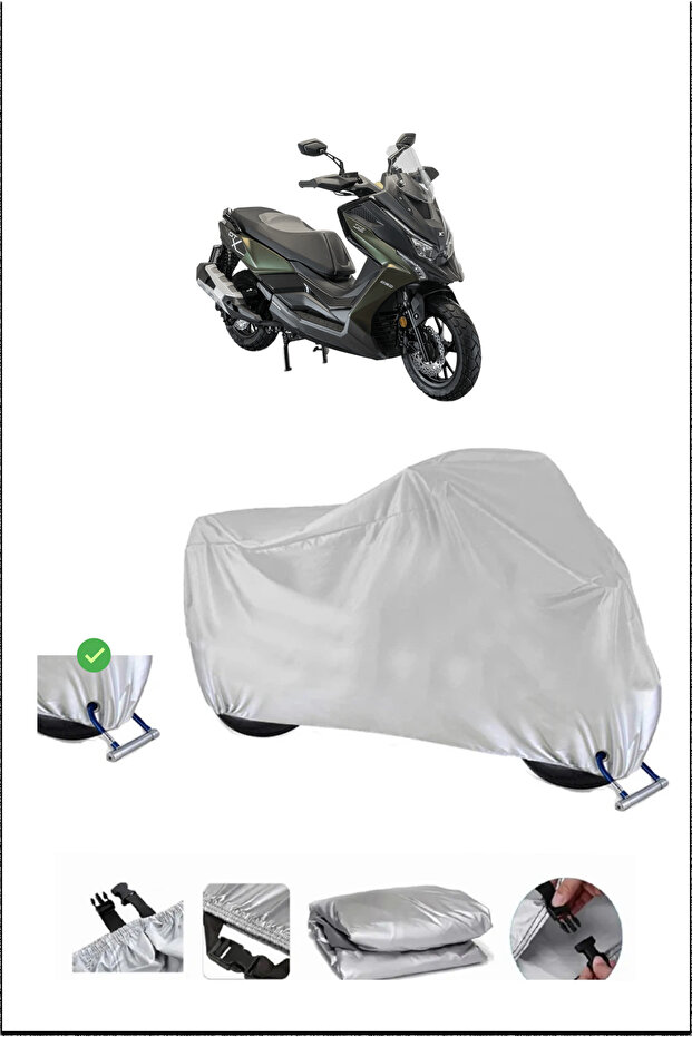Kymco Dtx250 Lock Compatible Waterproof Resistant Motorcycle Tent-Gray
