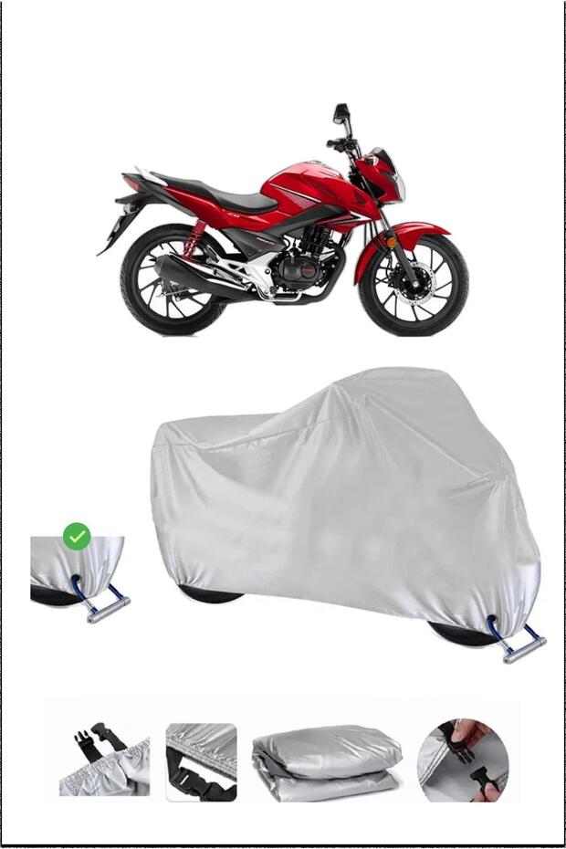 هوندا CB125 قفل متوافق مع الماء دائم دراجة نارية القماش المشمع-رمادي