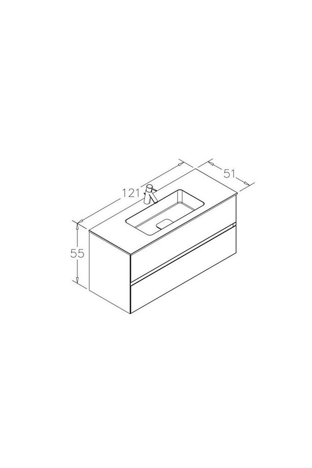 Nest 121 Cm Mat Gri Banyo Dolabı Alt Modül Ve Lavabo - 4