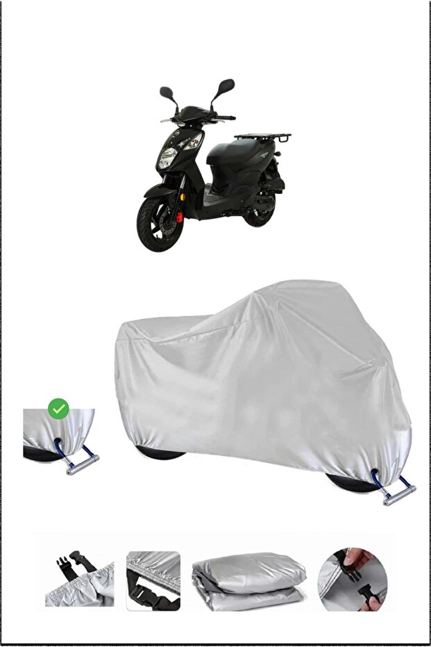 Sym Xproii125 Lock Compatible Waterproof Durable Motorcycle Canvas-Gray