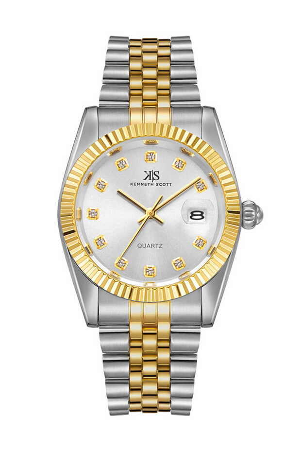 Kenneth Scott Men Analog White Dial Watch - K22036-TBTW
