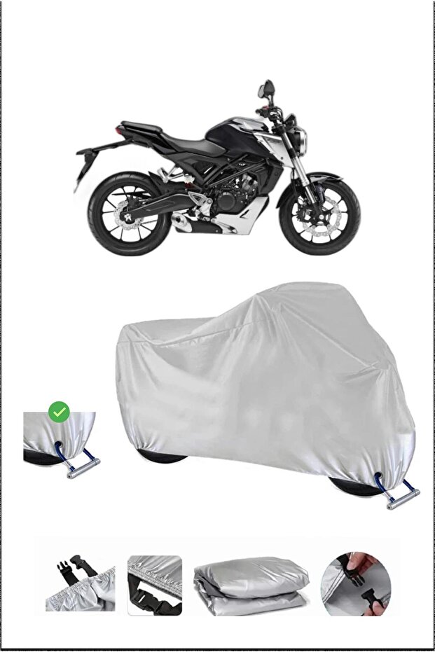 هوندا CB125R قفل متوافق مع الماء ومتين للدراجات النارية - رمادي