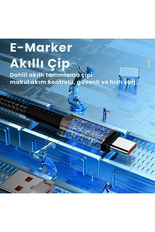 0.5cm 66w 6a Usb To Type-c Süper Hızlı Data Şarj Kablosu, Ultra Dayanıklı Şarj Ve Data Kablo - 5