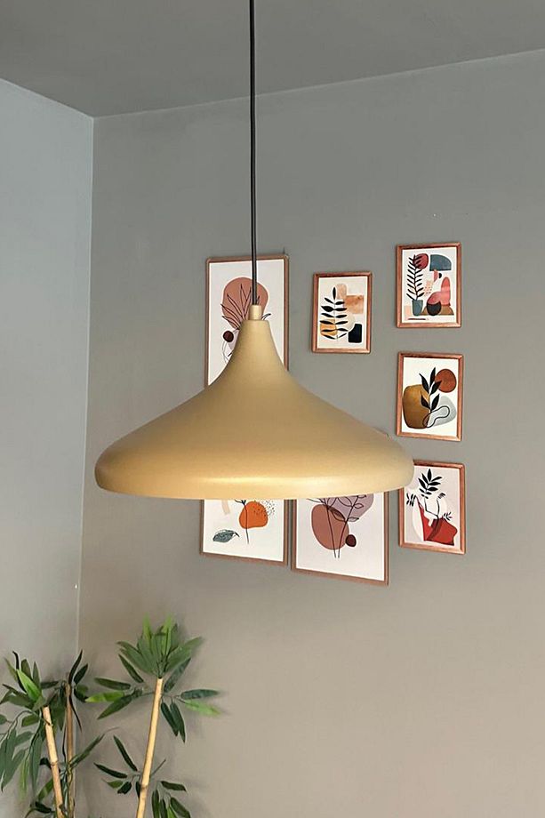 Champion Bej Tekli Avize Kafe Iç Mekan Salon Oturma Odası Mutfak Yatak Odası Sarkıt Modeli - 2