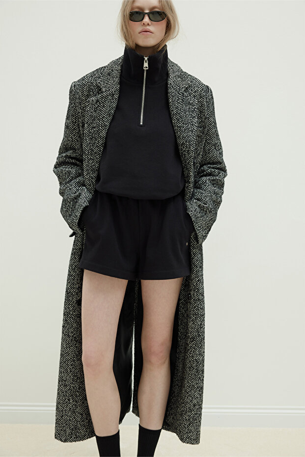 Siyah Low Oversize Sweat - 5