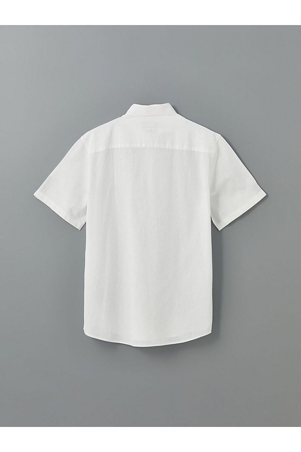 LCW Regular Fit Kısa Kollu Keten Karışımlı Erkek Gömlek - 2