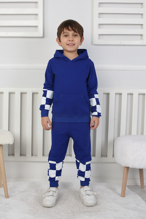 Checkered Boy's Tracksuit Set - 8