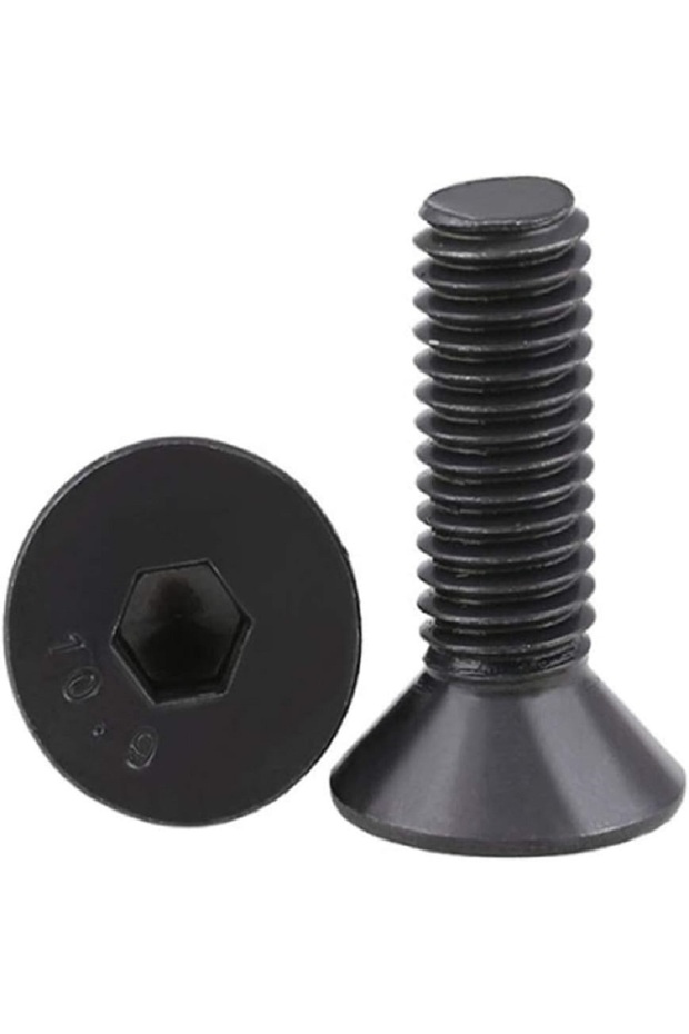 Havşa Başlı imbus Civata 10.9 Kalite Galvaniz Kaplama Siyah DIN 7991 M4x10 mm 20 Adet - 2