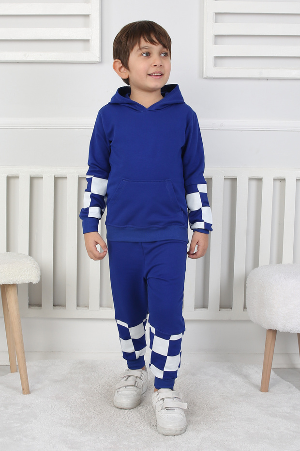 Checkered Boy's Tracksuit Set - 4