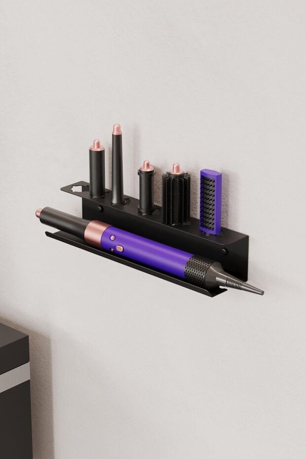 Dyson Airwrap-Multistyler Uyumlu Aksesuar Standı Paslanmaz Çelik,Vida&Bant Çift Montaj Seçeneği Raf - 3