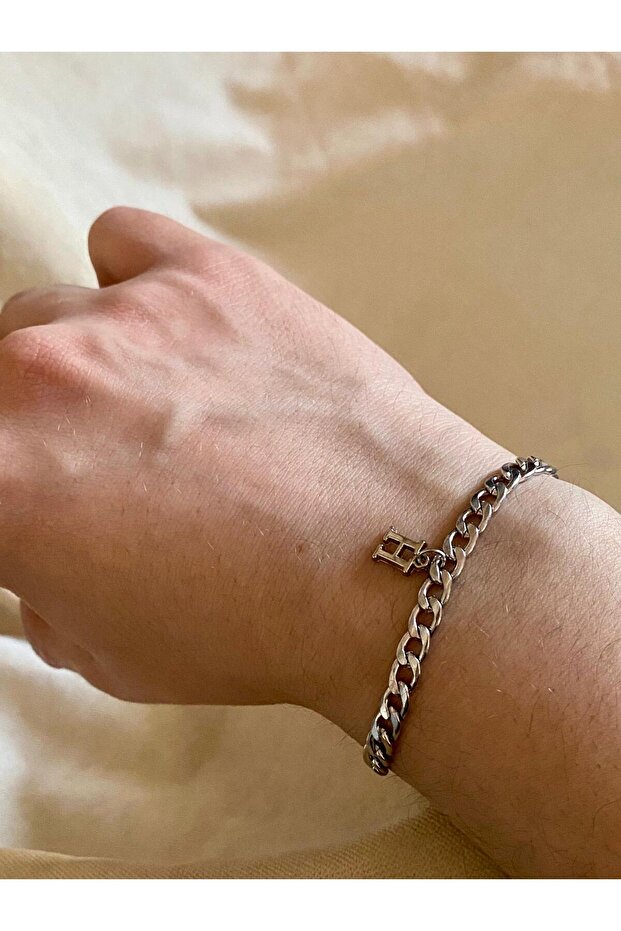 Anti-Tarnish 316L Steel Bracelet with Letter H