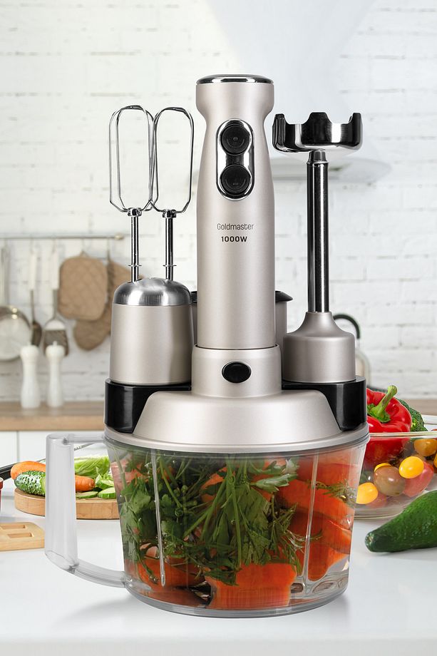 Elenamax Silver 1000 Watt Hız Ayarlı %100 Bakır Motor 5 In 1 Mutfak Robotu Multi Blender Seti - 4
