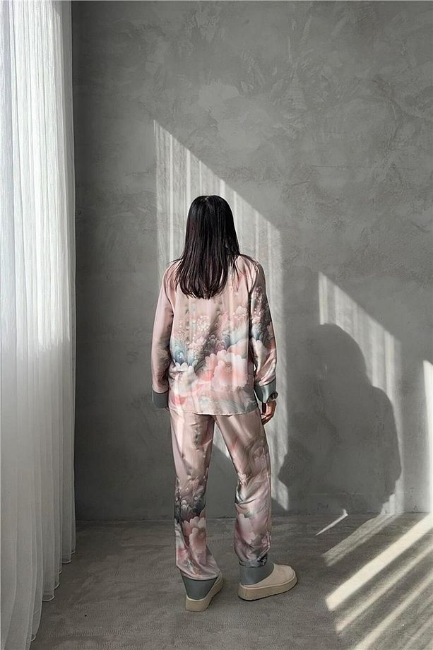 Corso D'acqua Saten Üçlü Pijama Takımı Cdk17 - 4