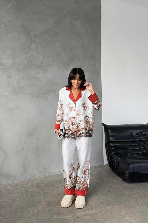 Corso D'acqua Saten Üçlü Pijama Takımı Cdk03 - 4