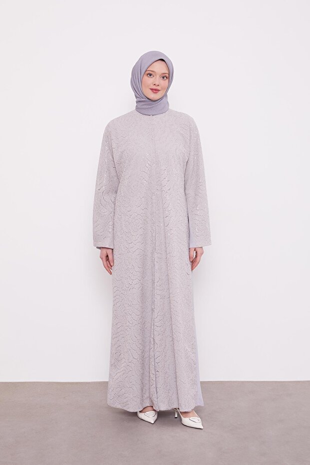 حزام مطرز بالترتر باللون الرمادي - 4