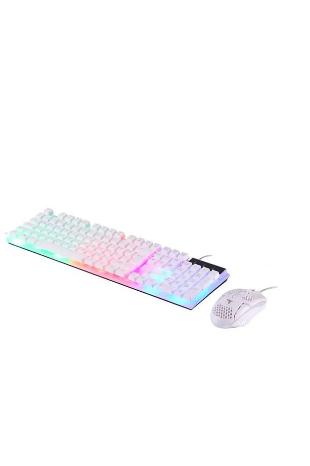 Beyaz Rgb Işıklı Kablolu Q Klavye Mouse Set - 4