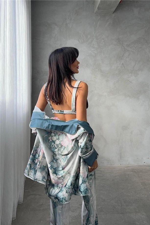 Corso D'acqua Saten Üçlü Pijama Takımı Cdk10 - 3
