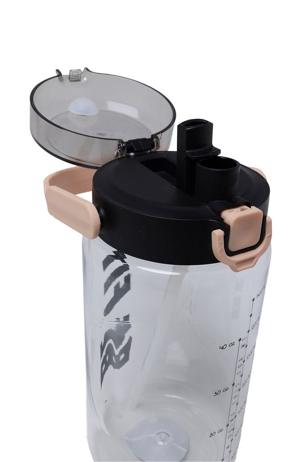 Quıckprep Be Fıt Bej 1.5l Pipetli Suluk - Sızdırmaz, Taşıma Saplı, Şeffaf Spor Matara - 5
