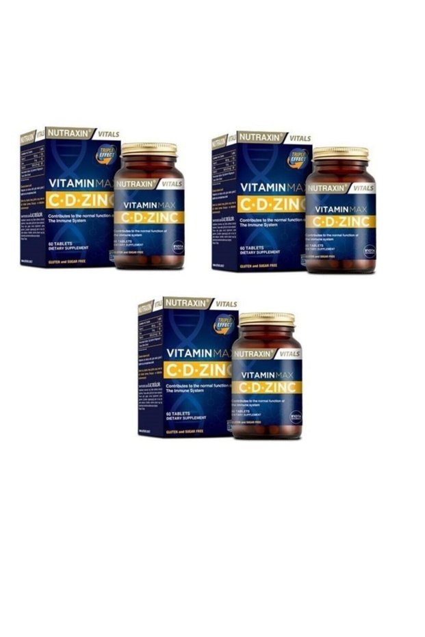 Vitamin Max C + D Zinc 60 Tablets 3 Pieces