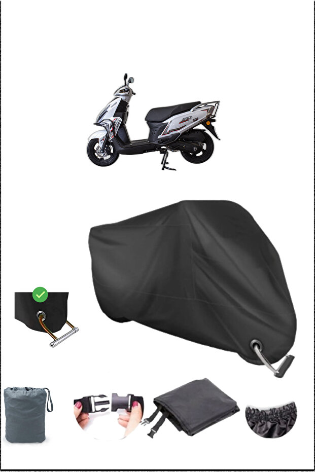 قماش القنب للدراجات النارية المقاوم للماء متوافق مع قفل متين Mocco50 من Black Falcon
