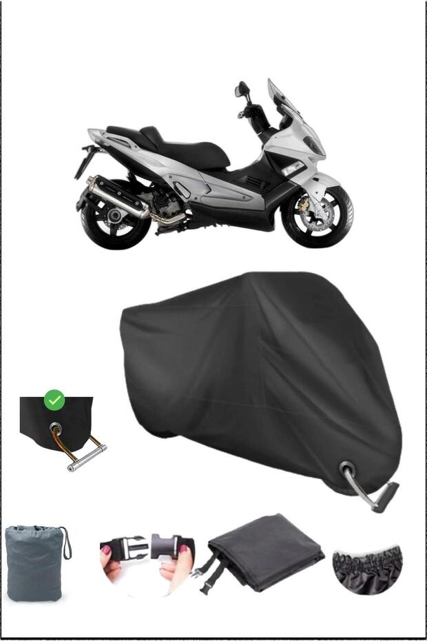 Black Gılera Nexus500 Durable Lock Compatible Waterproof Motorcycle Tarpaulin