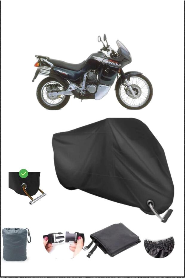 Black Honda Xl600Transalp Durable Lock Compatible Waterproof Motorcycle Tarpaulin