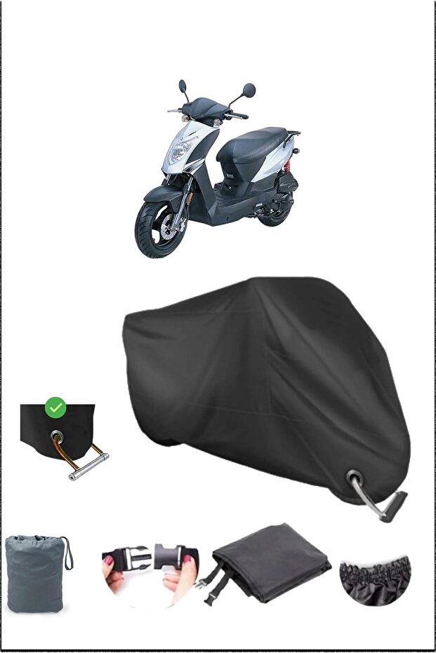 قماش القنب الأسود Kymco Agility125 المتين المتوافق مع قفل الدراجة النارية المقاوم للماء