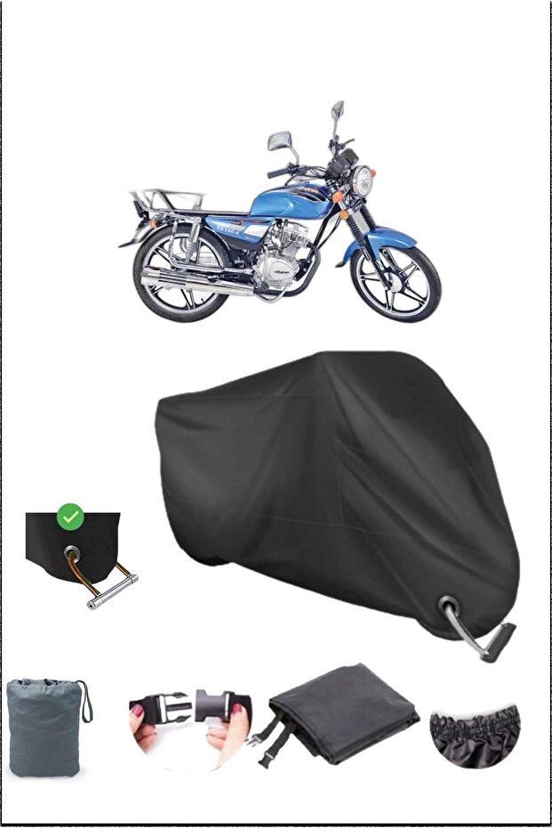 Black Falcon Sport100 Durable Lock Compatible Waterproof Motorcycle Tarpaulin