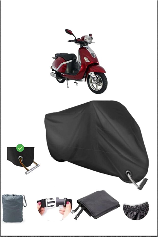 قماش القنب للدراجات النارية المقاوم للماء متوافق مع قفل متين 150znx من Black Mondıal