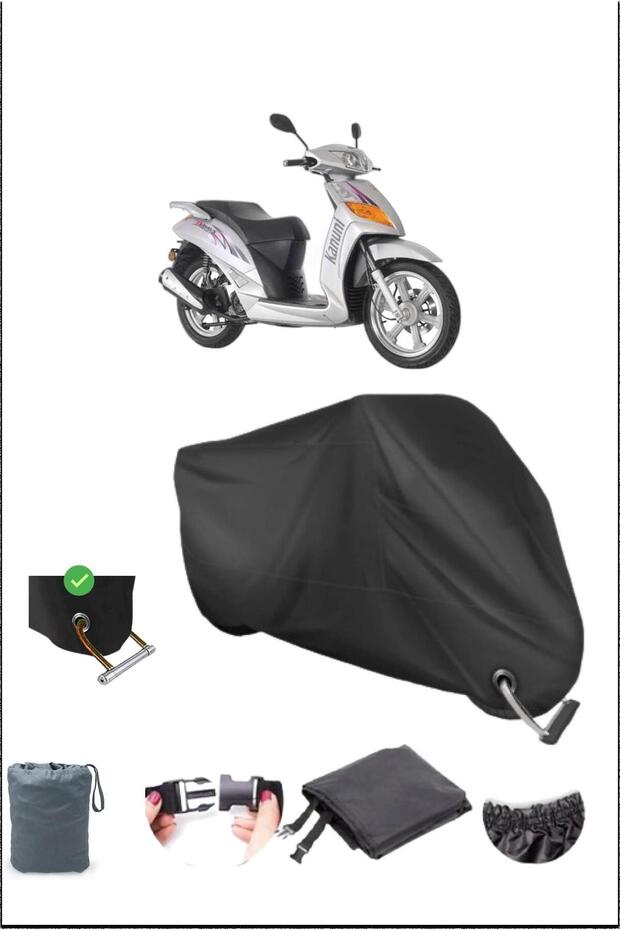 قماش مشمع للدراجات النارية أسود من Kanuni Motorum150 متين متوافق مع القفل المقاوم للماء