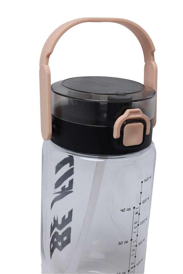 Quıckprep Be Fıt Bej 1.5l Pipetli Suluk - Sızdırmaz, Taşıma Saplı, Şeffaf Spor Matara - 3