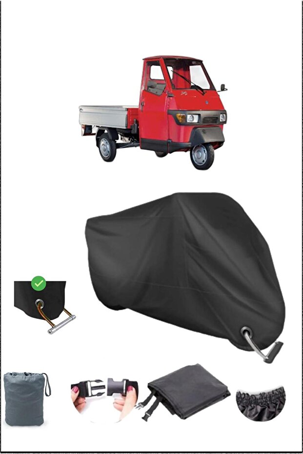 قماش القنب الأسود للدراجات النارية Pıaggio Ape50 المتين المتوافق مع القفل المقاوم للماء