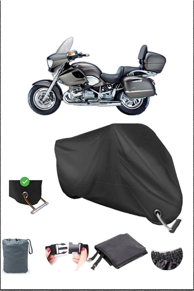 قماش مشمع أسود متين للدراجات النارية مقاوم للماء متوافق مع قفل الدراجة النارية Bmw R1200cl